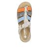Rieker Multi Strap Low Wedge Sandal - Multi Print